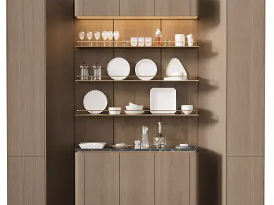 CUPBOARD WITH DISHES NO1 A 3D model