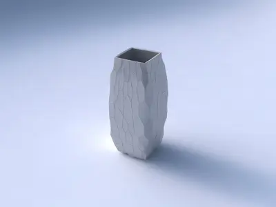 Vase rectangle with fine organic cells 3D print model