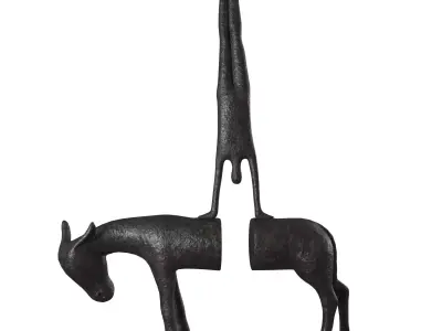 Donkey Sculpture Low-poly 3D model