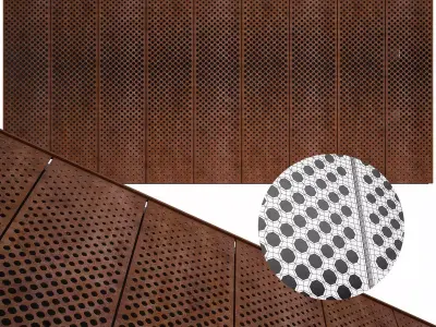 perforated metal panel N27 3D model