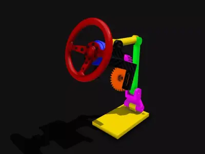 RC 1 10 Car Drift Steering Wheel with Servo 3D print model