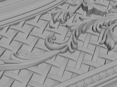 dekor ornate headboard gold 3D model