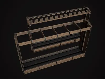 Medieval Weapon - Stands Low-poly 3D model