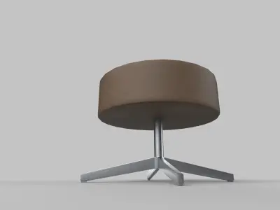 footrest round stool Low-poly 3D model
