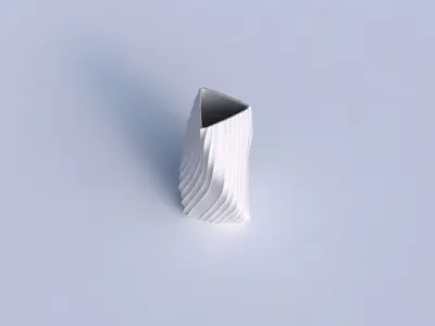 Vase twist triangle with flowing extruded lines 3D print model