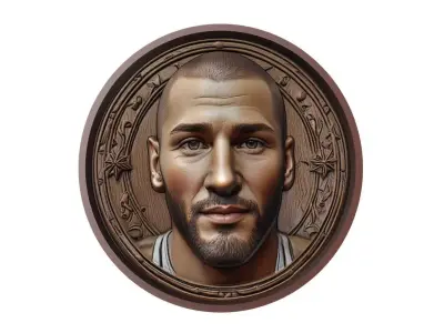 Karim Benzema Footballer Medallion 3D print model