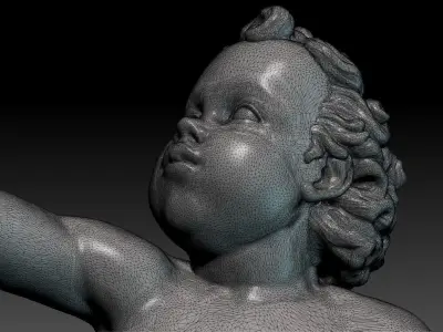 Putto in equilibrio su una sfera  3D model