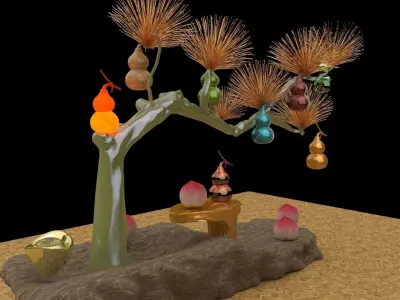 Chinese gourd tree   3D model purchase