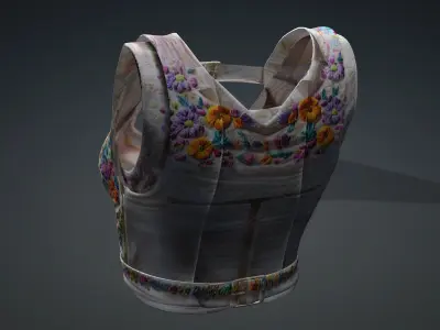 Detailed floral top PBR 4k Low-poly 3D model
