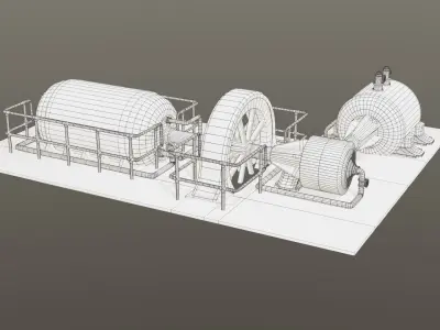 Diesel generator Low-poly 3D model