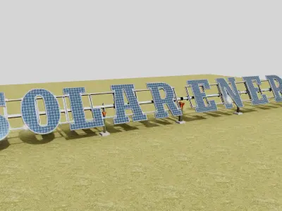 Solar Letter Panel Tracking System 3D model