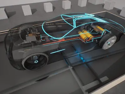 Machine Parts - CAR Low-poly 3D model