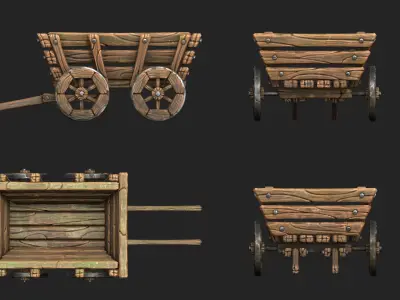 Stylized Cart - Gameready Asset Low-poly 3D model