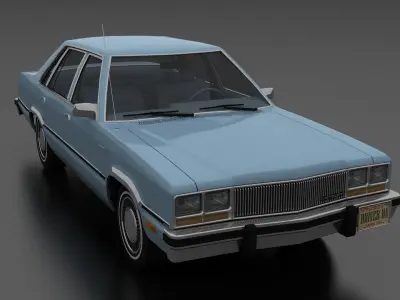 Zephyr 4dr sedan 1978 Low-poly 3D model