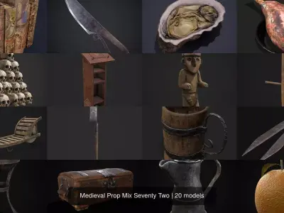 Medieval Prop Mix Seventy Two 3D Model Collection