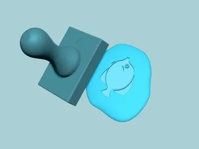 Stamp 07 - Fish - Fondant Decoration Maker Toy 3D print model