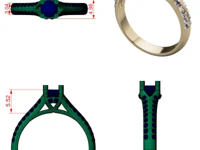 Engagement Wedding Ring  3D print model