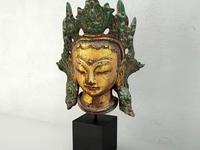 Cast Iron Kwan Yin Head 3D model