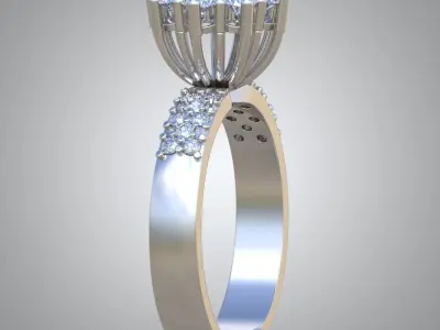 Diamond ring 0563 3D printable model9 Free 3D print model