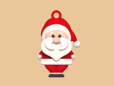 Santa Claus Keychain 3D print model