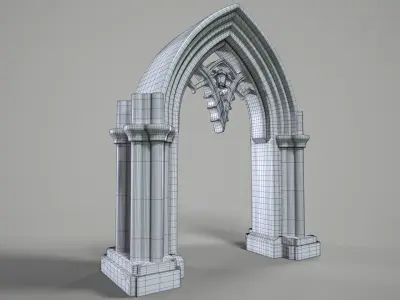 Highpoly Gothic Portal - type 1 3D model