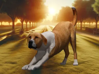 Labrador Home Defender 3D Happy  Pet Dog  Low-poly 3D model