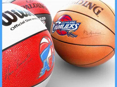 Basketball two basketballs with chicago bulls logo 3D model