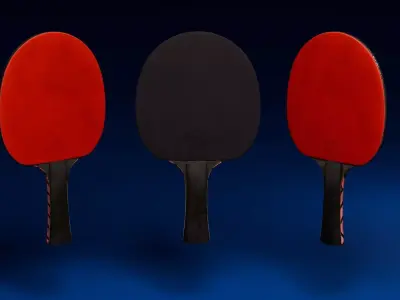 Ping Pong Racket Low-poly 3D model
