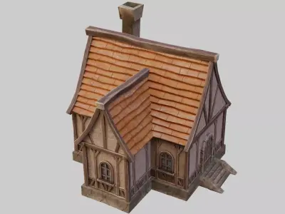 Medieval House Free low-poly 3D model