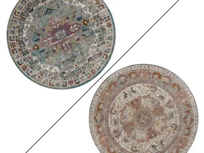 Round Rug Set 16 3D model