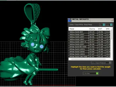 WITCH GHOST PENDANT 3D PRINTABLE MODEL  3D print model