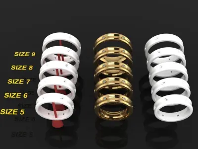 Unisex Round Concaved Infinity Diamond Band Ring 3D print model