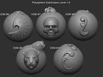 Zbrush VDM Ornaments Mandalas and Mascaron Brush 3D model