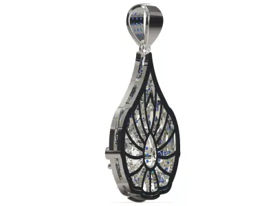 Ready for casting file for the Royal Teardrop pendant jp0407 3D print model