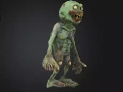 Zombie Boy 3D Model Realistic Horror Sculpture Free 3D print model