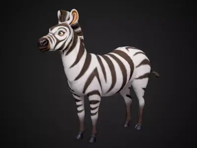 Zebra - Stylized Animal Rigged Low-poly 3D model