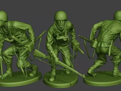 American engineer soldier ww2 Crouch A9 3D print model