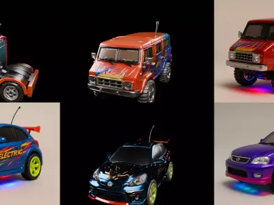 Controled Car bundle 16 pack 42 glb 3D model