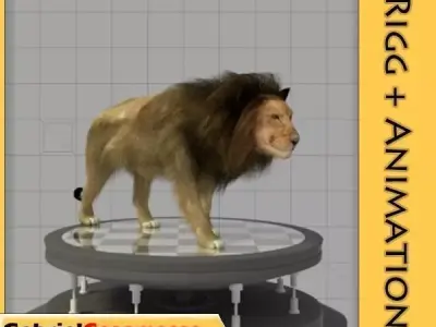 Lion Rigged 3D model