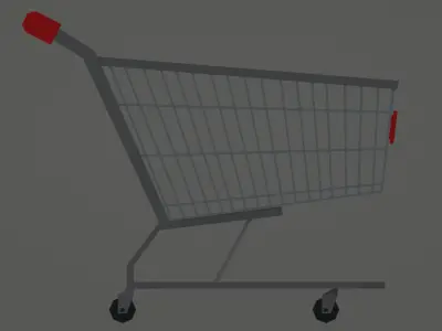 Low Poly Shopping Cart Low-poly 3D model
