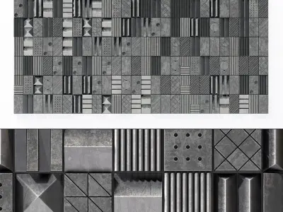 Lithea Maioliche di pietra 3d wall tiles n1 3D model