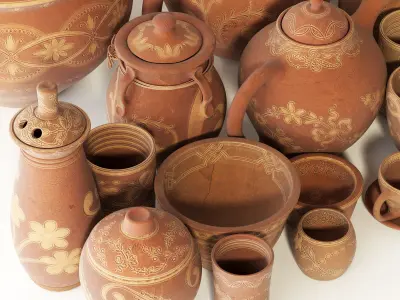 Dishes clay rack n12 3D model