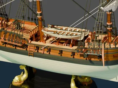Frigate Model a Hobby and Unique Interior Decoration 3D print model