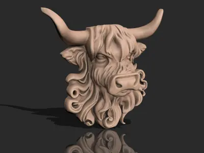 BUFFALO HEAD FOR DECORATION  3D print model