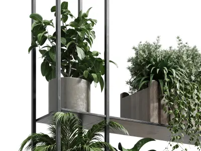 Hanging box potted plants 260  3D model