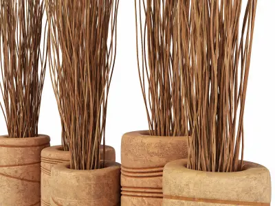 Branch thin planter clay vase n1 3D model