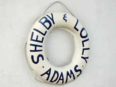 Vintage Hand Painted Nautical Life Boat Preserver 3D model