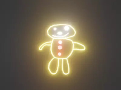 Snowman with lights Free 3D model