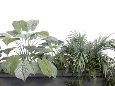 interior plant and decoration partition set 341 3D model purchase