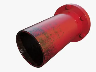 Red Base Pipe 3D model